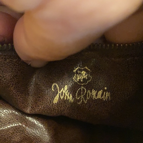 Vintage 70s JOHN ROMAIN Macrame Canvas Leather Shoulder Bag Handbag Flap RARE - Picture 8 of 8